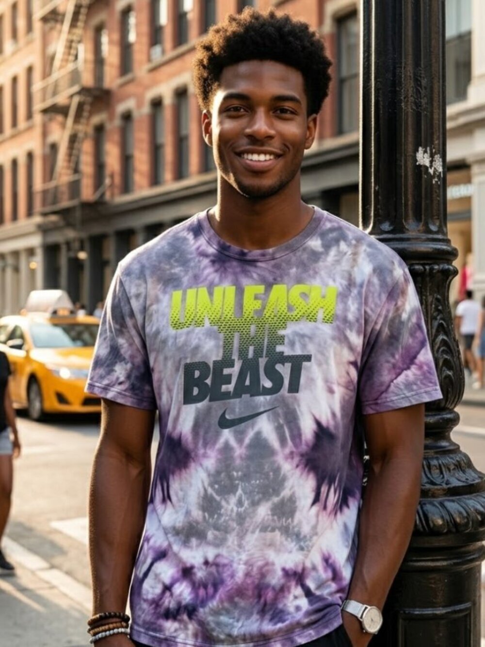 Nike Tee Tie Dye Shirt Size Large Purple Blue Tied Dyed T-Shirt Tee The Beast